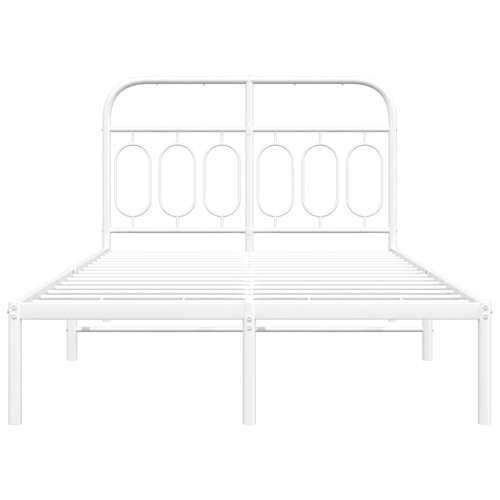 Metalni okvir za krevet s uzglavljem bijeli 120 x 190 cm - Bijela 120 x 190 cm s uzglavljem Cijena