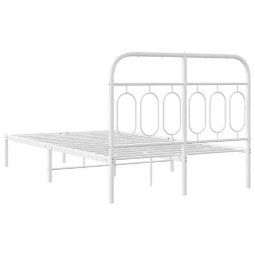 Metalni okvir za krevet s uzglavljem bijeli 120 x 190 cm - Bijela 120 x 190 cm s uzglavljem Cijena