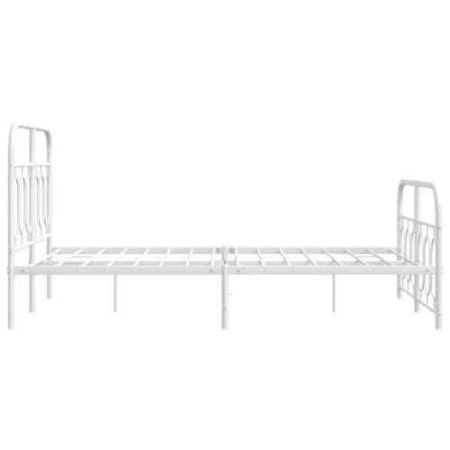 Metalni okvir kreveta uzglavlje i podnožje bijeli 120x200 cm - Bijela 120 x 200 cm s uzglavljem i podnožjem Cijena