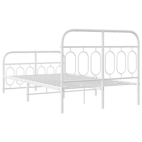 Metalni okvir kreveta uzglavlje i podnožje bijeli 120x200 cm - Bijela 120 x 200 cm s uzglavljem i podnožjem Cijena