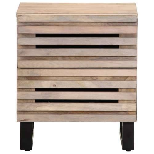 Noćni ormarić 40 x 34 x 46 cm od masivno izbijeljeno drvo manga - 1 Masivno izbijeljeno drvo Cijena