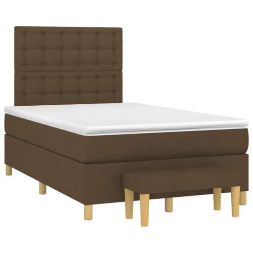 Krevet box spring s madracem tamnosmeđi 120 x 190 cm od tkanine - Tamno smeđa 120 x 190 cm gumbi Cijena