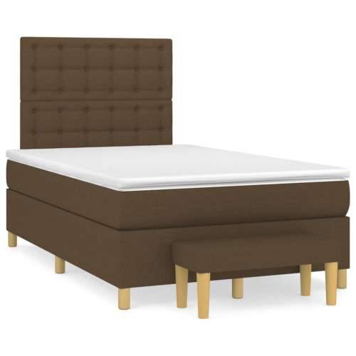 Krevet box spring s madracem tamnosmeđi 120 x 190 cm od tkanine - Tamno smeđa 120 x 190 cm gumbi Cijena