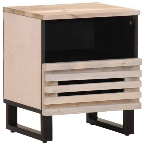 Noćni ormarić 40 x 34 x 46 cm od masivno izbijeljeno drvo manga - 1 Masivno izbijeljeno drvo Cijena