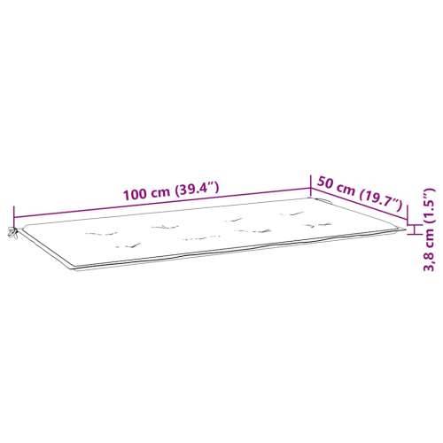 Jastuk za vrtnu klupu modri 100x50x4 cm od tkanine Oxford - Modra 100 x 50 x 3 cm 1 Cijena