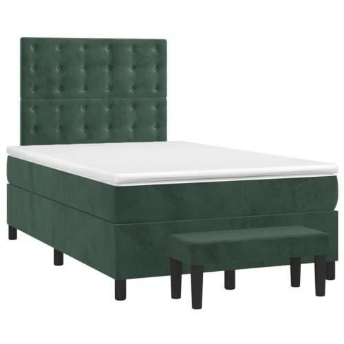 Krevet box spring s madracem tamnozeleni 120x190 cm baršunasti - Tamnozelena 120 x 190 cm gumbi Cijena
