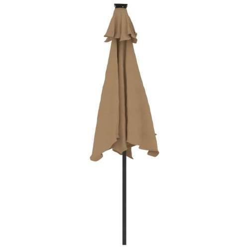 Vrtni suncobran s čeličnom šipkom LED smeđesivi 225x225x212 cm - Sivo-smeđa 1 Cijena