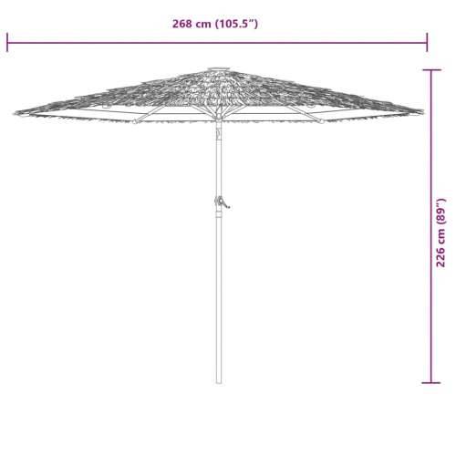 Vrtni suncobran s čeličnom šipkom bijeli 268x268x226 cm - Bijela 268 x 268 x 226 cm 1 Cijena