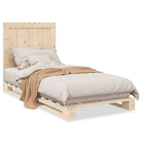 Okvir kreveta s uzglavljem 90 x 200 cm od masivne borovine - Prirodna 90 x 200 cm Ne with plain headboard Cijena