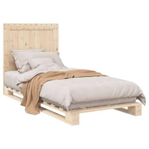 Okvir kreveta s uzglavljem 90 x 200 cm od masivne borovine - Prirodna 90 x 200 cm Ne with plain headboard Cijena