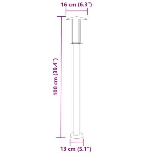 Vanjske podne svjetiljke 3 kom srebrne 100 cm nehrđajući čelik - Srebrno 100 cm 3 1 Cijena