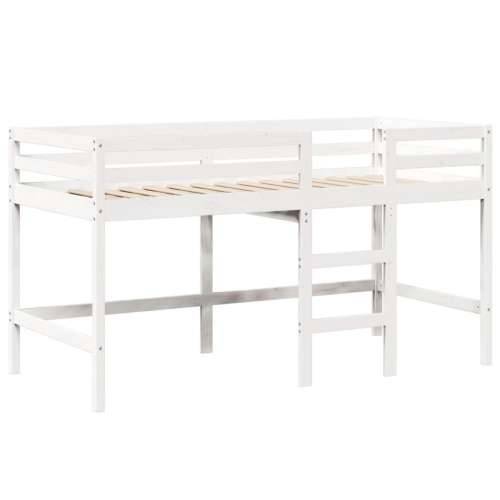 Krevet na kat s ljestvama i krovom bijeli 80x200 cm od borovine - Bijela 80 x 200 cm Cijena