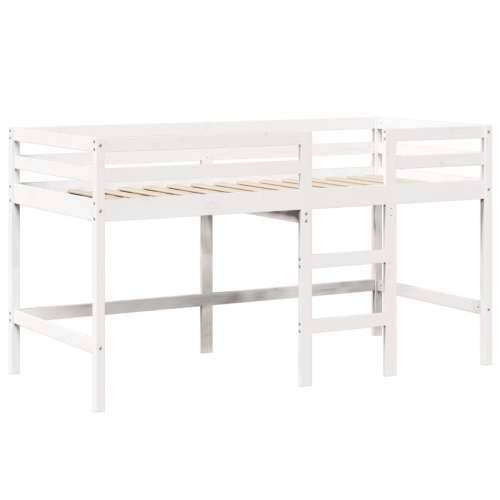 Krevet na kat s ljestvama i krovom bijeli 90x190 cm od borovine - Bijela 90 x 190 cm Cijena