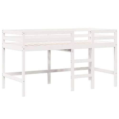 Visoki krevet s krovom bijeli 75 x 190 cm od masivne borovine - Bijela 75 x 190 cm Cijena