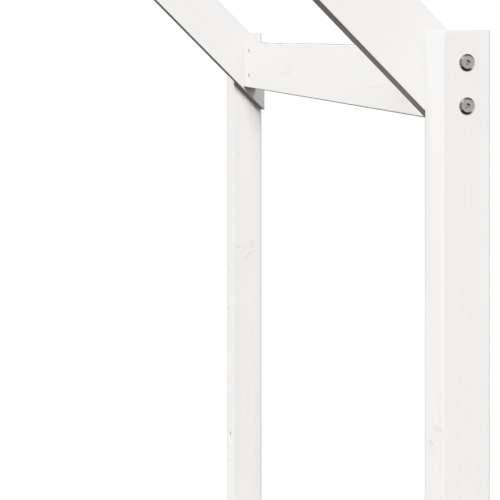 Visoki krevet s krovom bijeli 75 x 190 cm od masivne borovine - Bijela 75 x 190 cm Cijena