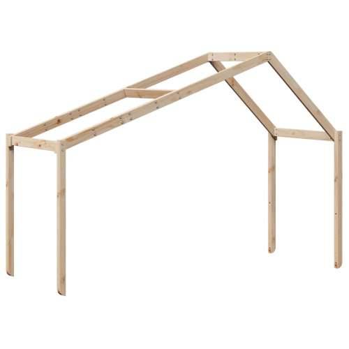 Krevet na kat s ljestvama i krovom 90x190 cm od borovine - Prirodna 90 x 190 cm Cijena