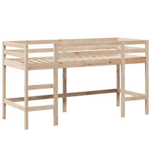 Krevet na kat s ljestvama i krovom 80x200 cm od borovine - Prirodna 80 x 200 cm Cijena