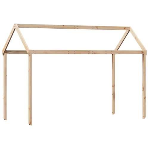 Krevet na kat s ljestvama i krovom 90x200 cm od borovine - Prirodna 90 x 200 cm Cijena