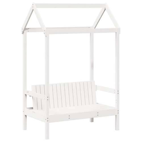 Set dnevnog kreveta i klupe s krovom bijeli 90x200 cm borovina - Bijela 90 x 200 cm Cijena