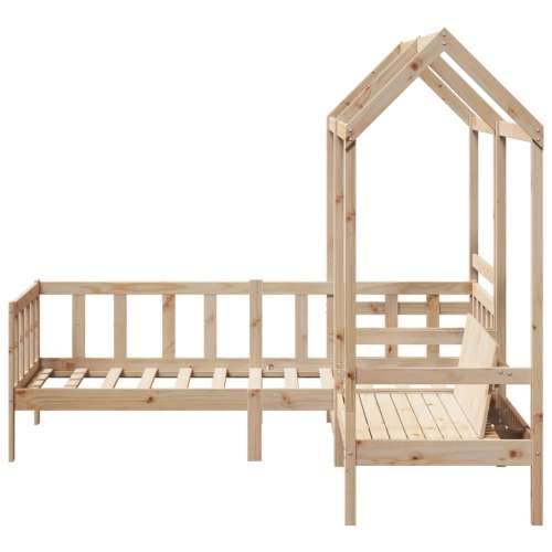 Set dnevnog kreveta i klupe s krovom 90x200 cm borovina - Prirodna 90 x 200 cm Cijena