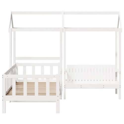 Set dnevnog kreveta i klupe s krovom bijeli 90x190 cm borovina Bijela 90 x 190 cm Cijena