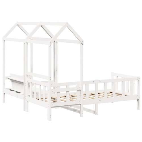 Set dnevnog kreveta i klupe s krovom bijeli 90x190 cm borovina Bijela 90 x 190 cm Cijena