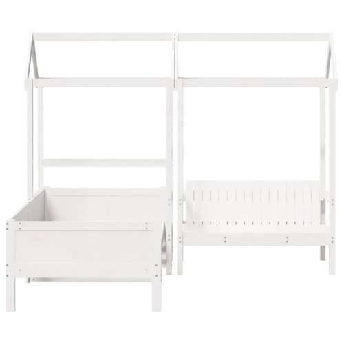 Set dnevnog kreveta i klupe s krovom bijeli 90x190 cm borovina Bijela 90 x 190 cm Cijena