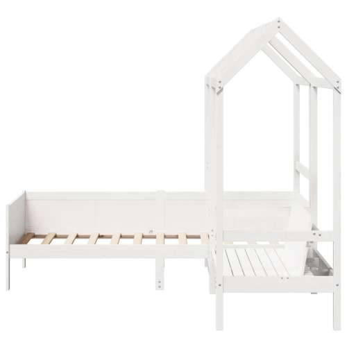 Set dnevnog kreveta i klupe s krovom bijeli 90x190 cm borovina Bijela 90 x 190 cm Cijena