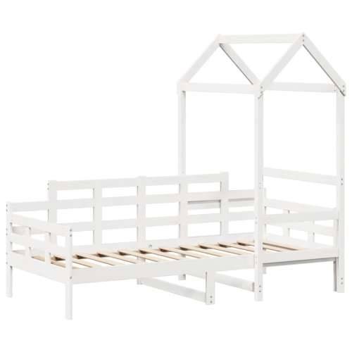 Dnevni krevet s krovom bijeli 90 x 190 cm od masivne borovine Bijela 90 x 190 cm Cijena