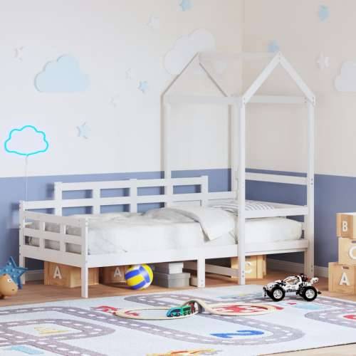 Dnevni krevet s krovom bijeli 90 x 190 cm od masivne borovine Bijela 90 x 190 cm Cijena