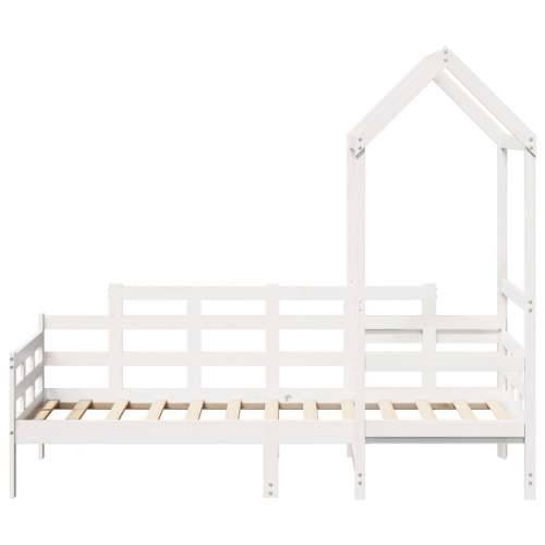 Dnevni krevet s krovom bijeli 90 x 190 cm od masivne borovine Bijela 90 x 190 cm Cijena