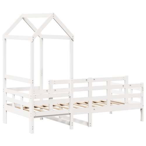 Dnevni krevet s krovom bijeli 90 x 190 cm od masivne borovine Bijela 90 x 190 cm Cijena