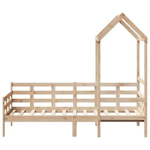 Dnevni krevet s krovom bez madraca 80 x 200 cm masivno drvo - Prirodna 80 x 200 cm Cijena