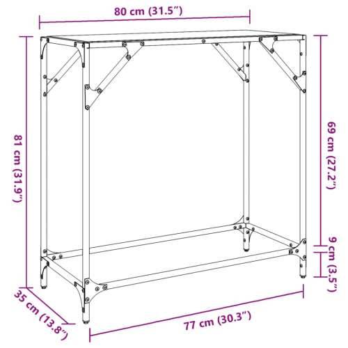 Konzolni stol s crnom staklenom površinom 80x35x81 cm čelični - Crna 80 x 35 x 81 cm 1 Cijena