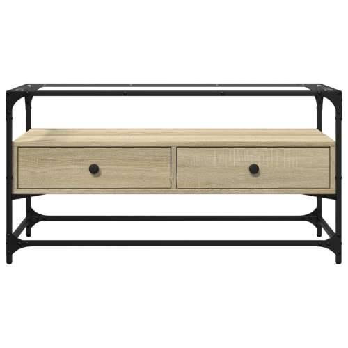 TV ormarić sa staklenom površinom boja hrasta 98x35x51 cm drvo - sonoma hrast 1 98 cm Cijena