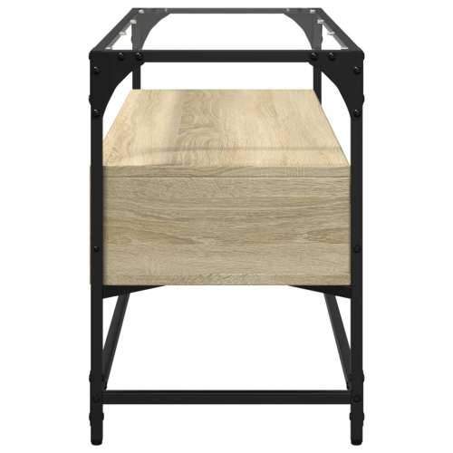 TV ormarić sa staklenom površinom boja hrasta 98x35x51 cm drvo - sonoma hrast 1 98 cm Cijena