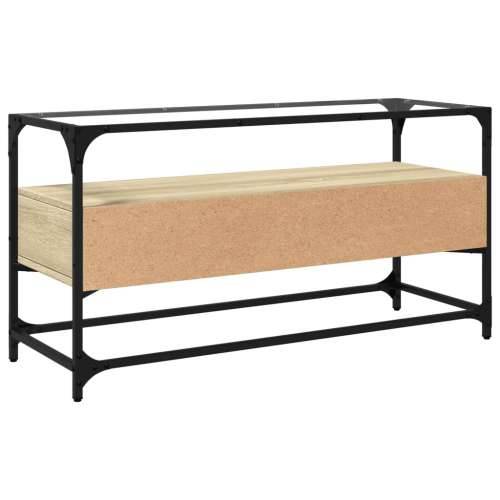 TV ormarić sa staklenom površinom boja hrasta 98x35x51 cm drvo - sonoma hrast 1 98 cm Cijena