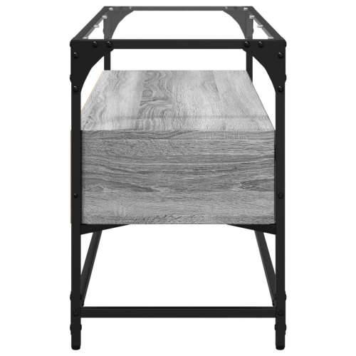TV ormarić sa staklenom površinom boja hrasta 98x35x51 cm drvo - Sivi hrast sonoma 1 98 cm Cijena