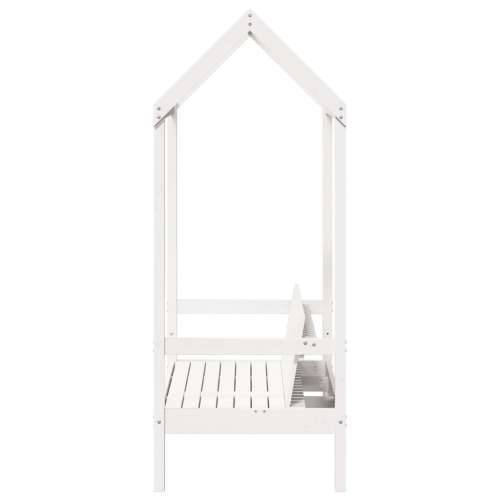 Klupa s krovom bijela 117,5 x 70 x 176,5 cm od masivne borovine - Bijela Cijena