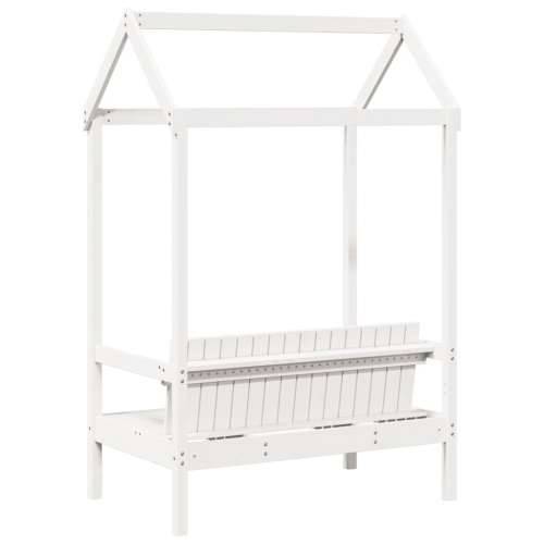 Klupa s krovom bijela 117,5 x 70 x 176,5 cm od masivne borovine - Bijela Cijena