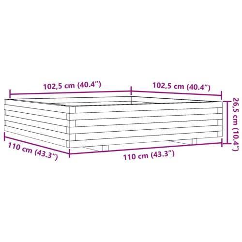Vrtna sadilica voštano smeđa 110x110x26,5 cm masivna borovina - Voštano smeđa 110 x 110 x 26.5 cm 1 Cijena