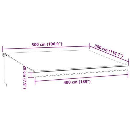 Tenda na ručno uvlačenje s LED svjetlima bordo 500 x 300 cm - Tamno crvena 500 x 300 cm 1 Cijena