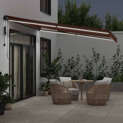 Tenda na automatsko uvlačenje s LED smeđa 400 x 300 cm - Smeđa 400 x 300 cm 1 Cijena
