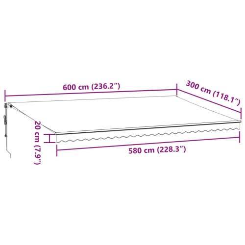 Tenda na automatsko uvlačenje s LED smeđa 600 x 300 cm - Smeđa 600 x 300 cm 1 Cijena