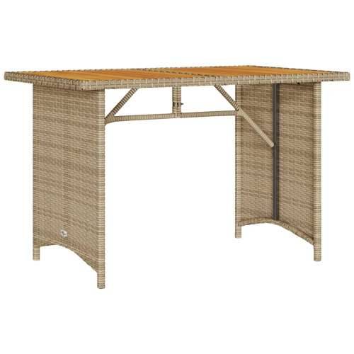 Vrtni stol s drvenom pločom bež 110 x 68 x 70 cm od poliratana - Bež 1 boja drva Cijena