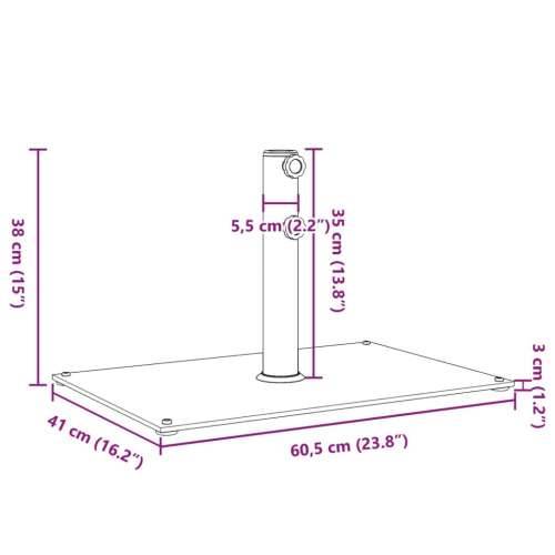 Baza suncobrana za stupove Ø 32/38/48 mm 15 kg pravokutna Crna 1 Cijena