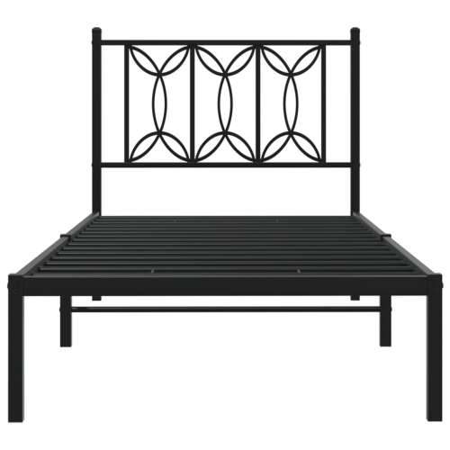 Metalni okvir za krevet s uzglavljem crni 90x200 cm - Crna 90 x 200 cm s uzglavljem Cijena