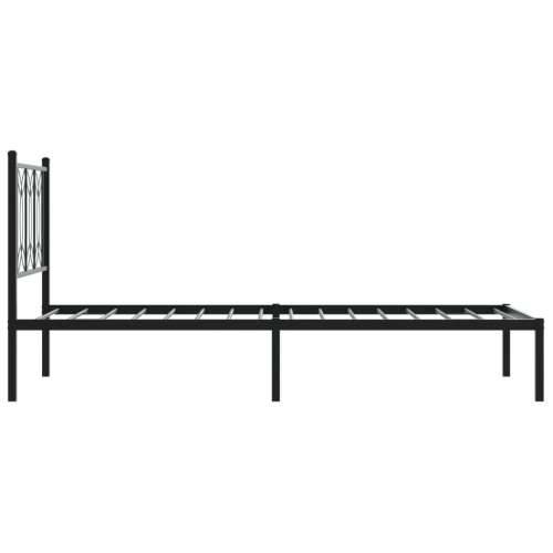 Metalni okvir za krevet s uzglavljem crni 90x200 cm - Crna 90 x 200 cm s uzglavljem Cijena