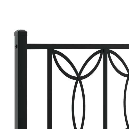 Metalni okvir za krevet s uzglavljem crni 90x200 cm - Crna 90 x 200 cm s uzglavljem Cijena