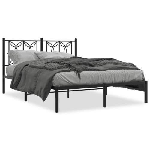 Metalni okvir za krevet s uzglavljem crni 140x190 cm - Crna 140 x 190 cm s uzglavljem Cijena